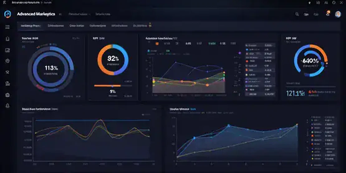 Dashboard di analisi marketing con grafici, metriche e dati in tempo reale