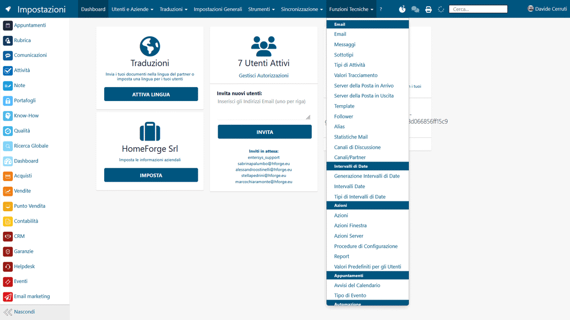 Configurazioni tecniche