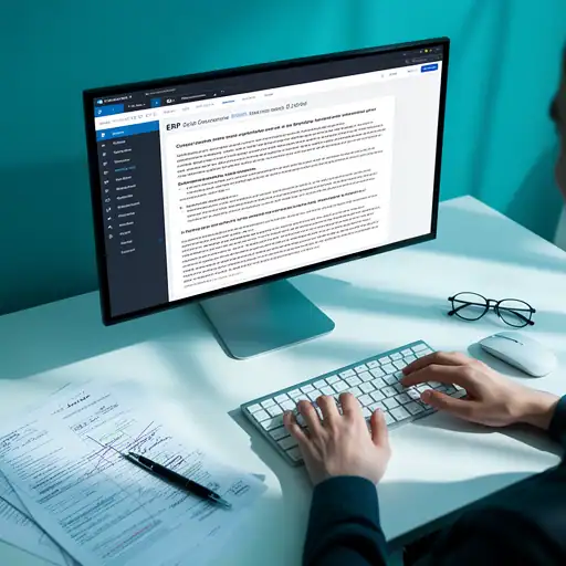 Schermata di Zelo ERP con manuale operativo integrato e documenti di lavoro sulla scrivania