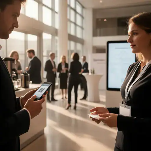 Partecipanti ricevono badge e accedono rapidamente all’evento con check-in tramite QR e staff dedicato