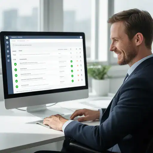 Cliente aziendale che consulta il portale helpdesk Zelo ERP con cronologia ticket e stato aggiornato