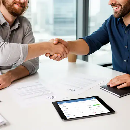 Imprenditore e cliente che si stringono la mano dopo un accordo supportato da Zelo ERP