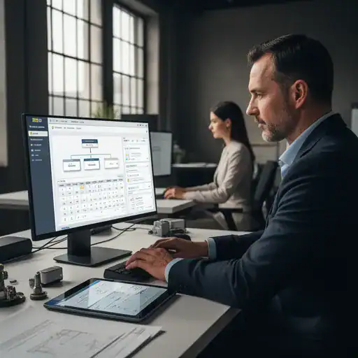 Responsabile tecnico che monitora installazioni e storico interventi con Zelo ERP