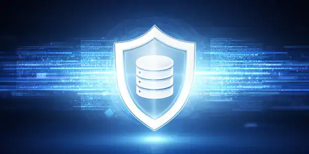 Visualizzazione concettuale di sistema di sicurezza dati con backup automatici e protezione firewall